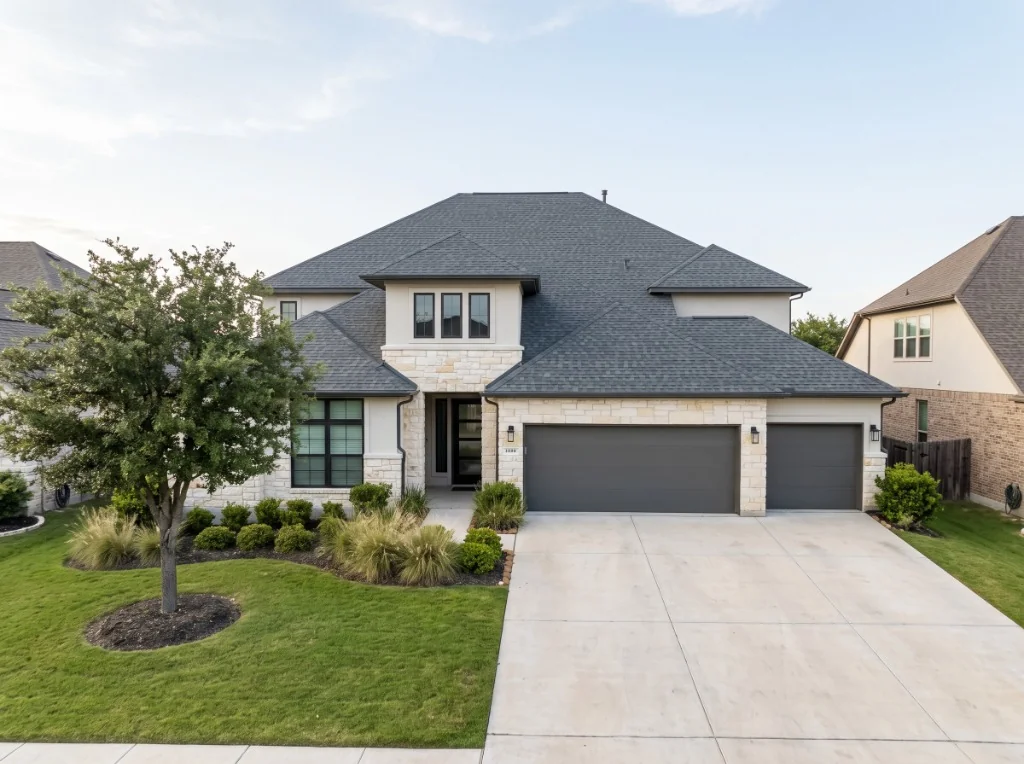 Completed architectural shingle roof replacement